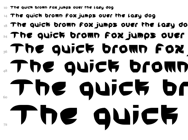 Hard Hedge font waterfall